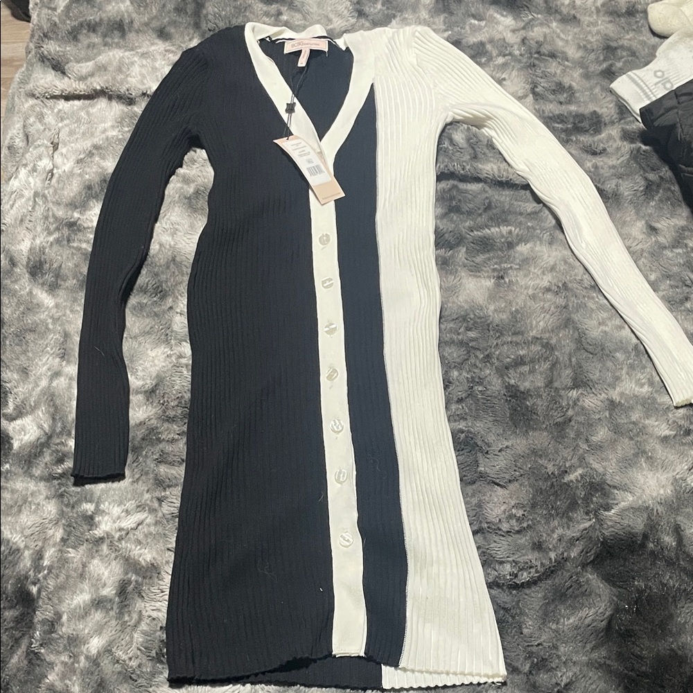 BCBGeneration Black and White Long Sleeve Dress